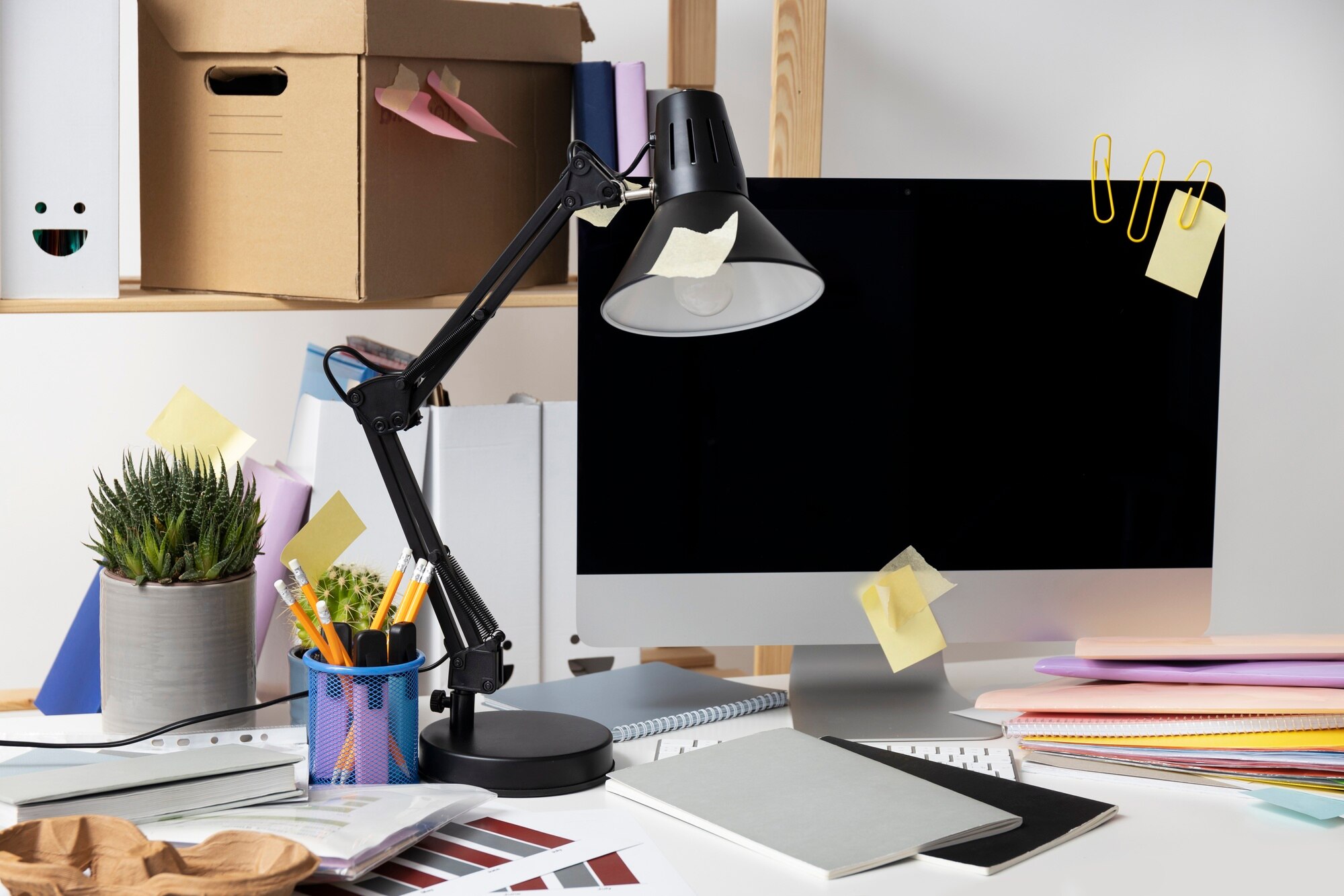 Organized desk space
